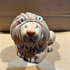 Vtg Artesania Rinconada Lion Ceramic Figurine - Hand-Crafted in Uruguay 1970s